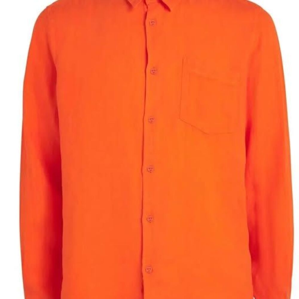 Vilebrequin Caroubis Linen Shirt Orange